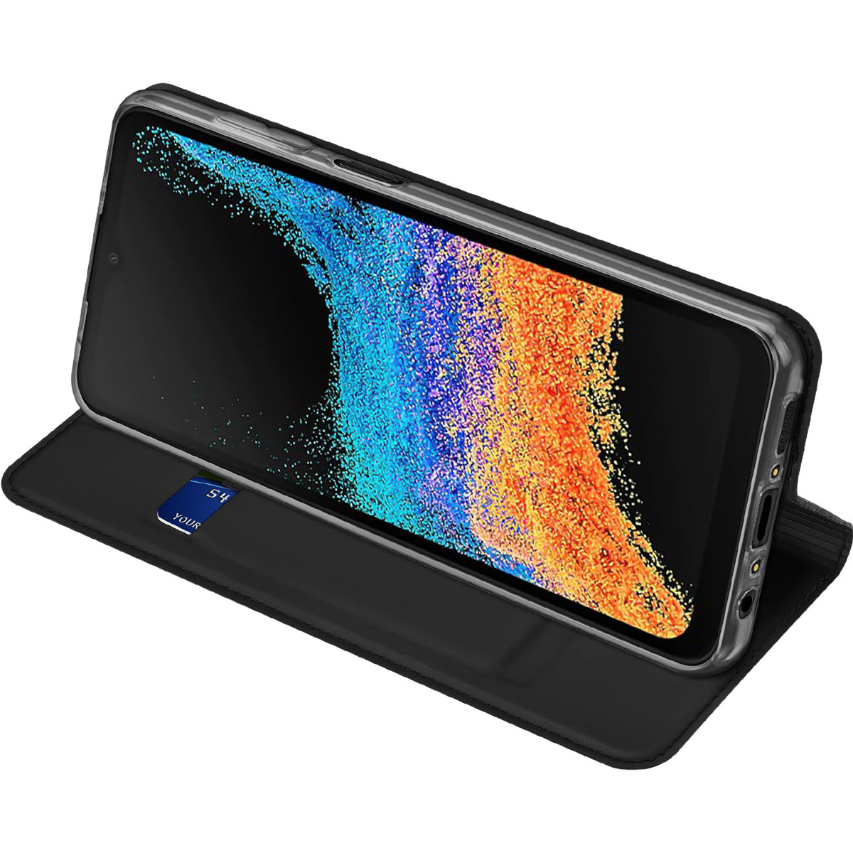 Handyhülle mit Klappe für Galaxy XCover 7 Pro, Dux Ducis Skin Pro, Schwarz