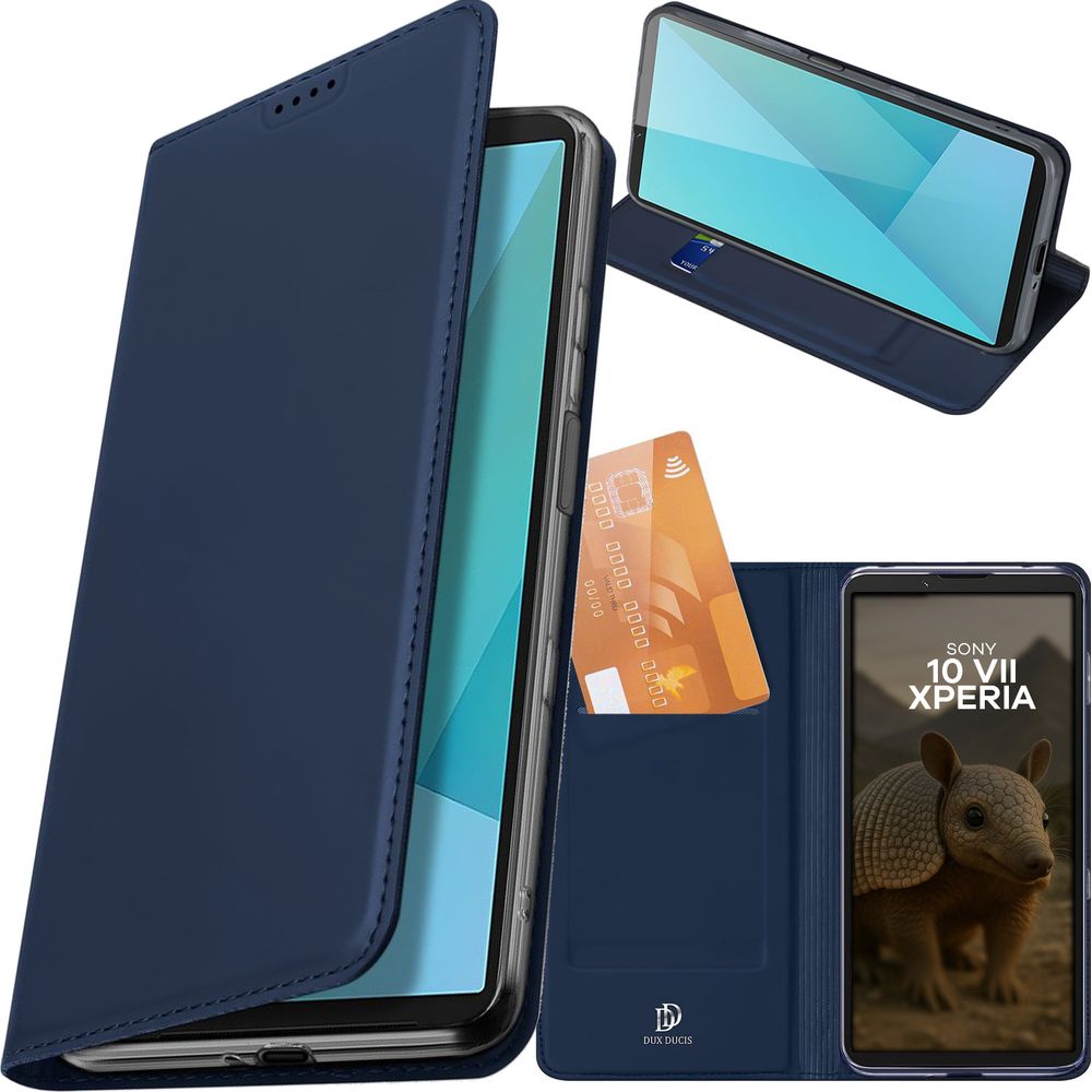 Handyhülle mit Klappe für Xperia 10 VII, Dux Ducis Skin Pro, Dunkelblau