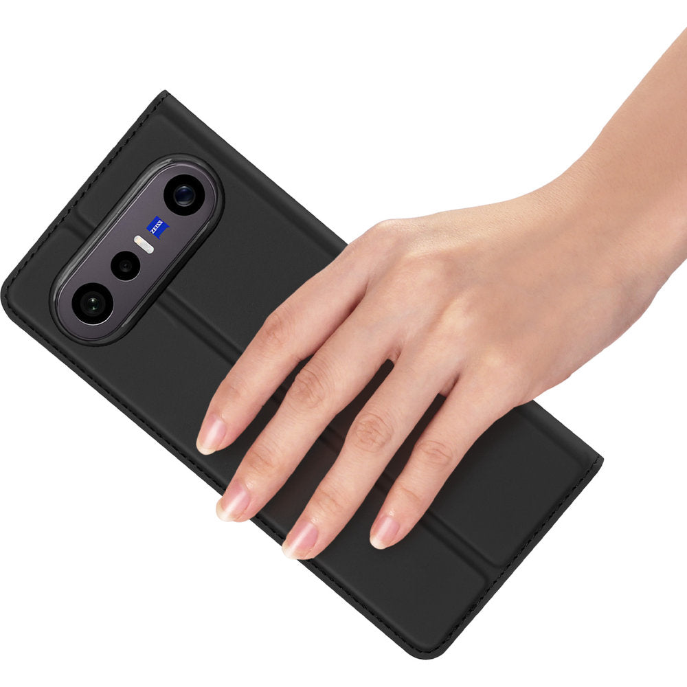 Handyhülle mit Klappe für Vivo X300 FE, Dux Ducis Skin Pro, Schwarz
