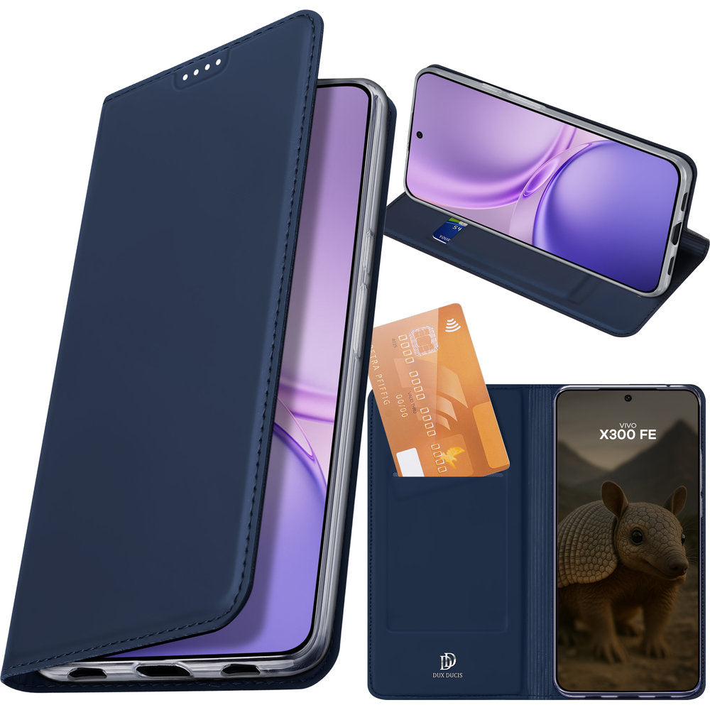 Handyhülle mit Klappe für Vivo X300 FE, Dux Ducis Skin Pro, Dunkelblau