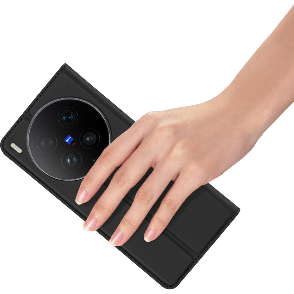 Handyhülle mit Klappe für Vivo X300 Ultra, Dux Ducis Skin Pro, Schwarz