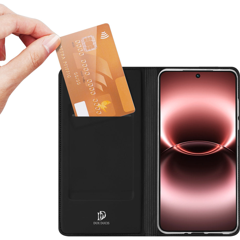 Handyhülle mit Klappe für Vivo X300 Ultra, Dux Ducis Skin Pro, Schwarz
