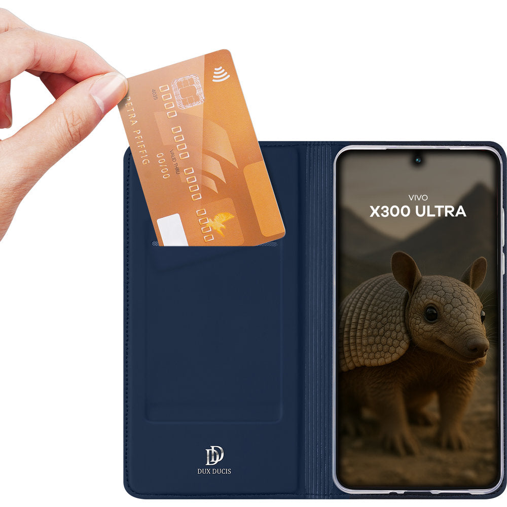 Handyhülle mit Klappe für Vivo X300 Ultra, Dux Ducis Skin Pro, Dunkelblau