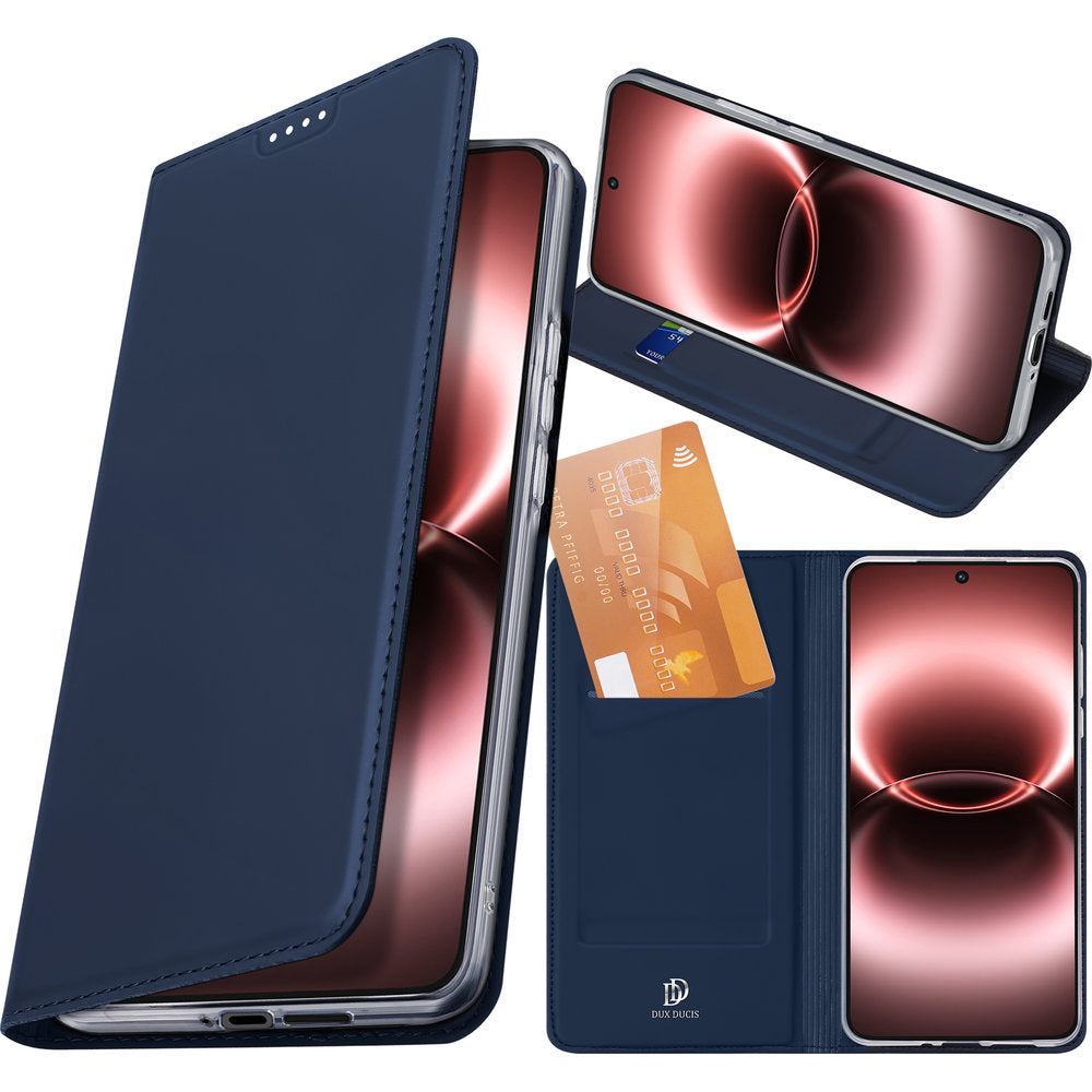 Handyhülle mit Klappe für Vivo X300 Ultra, Dux Ducis Skin Pro, Dunkelblau