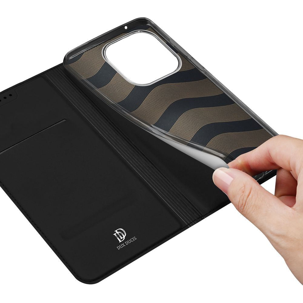 Handyhülle mit Klappe für Xiaomi 15T, Dux Ducis Skin Pro, Schwarz