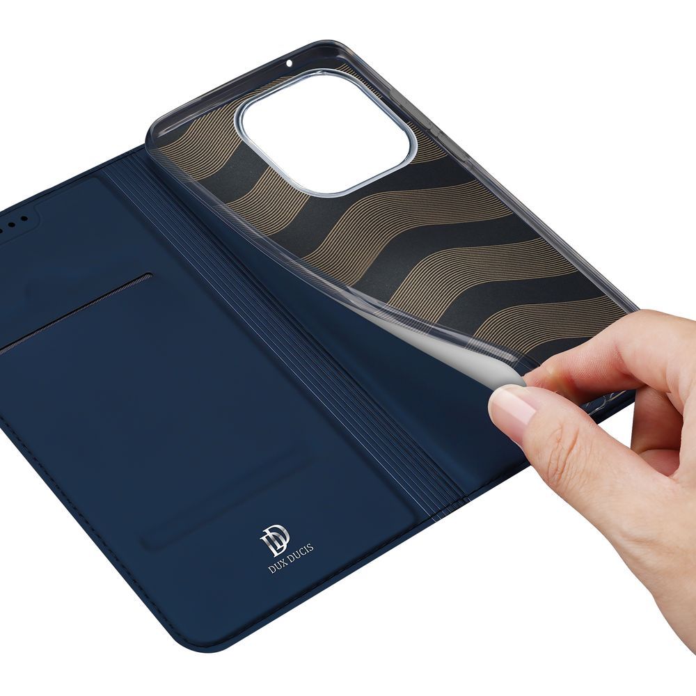 Handyhülle mit Klappe für Xiaomi 15T, Dux Ducis Skin Pro, Dunkelblau