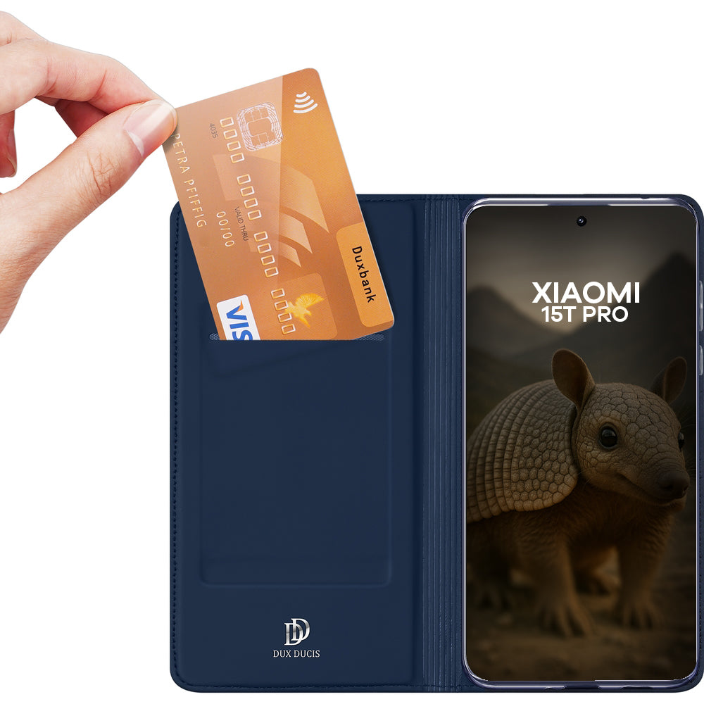 Handyhülle mit Klappe für Xiaomi 15T Pro, Dux Ducis Skin Pro, Blau