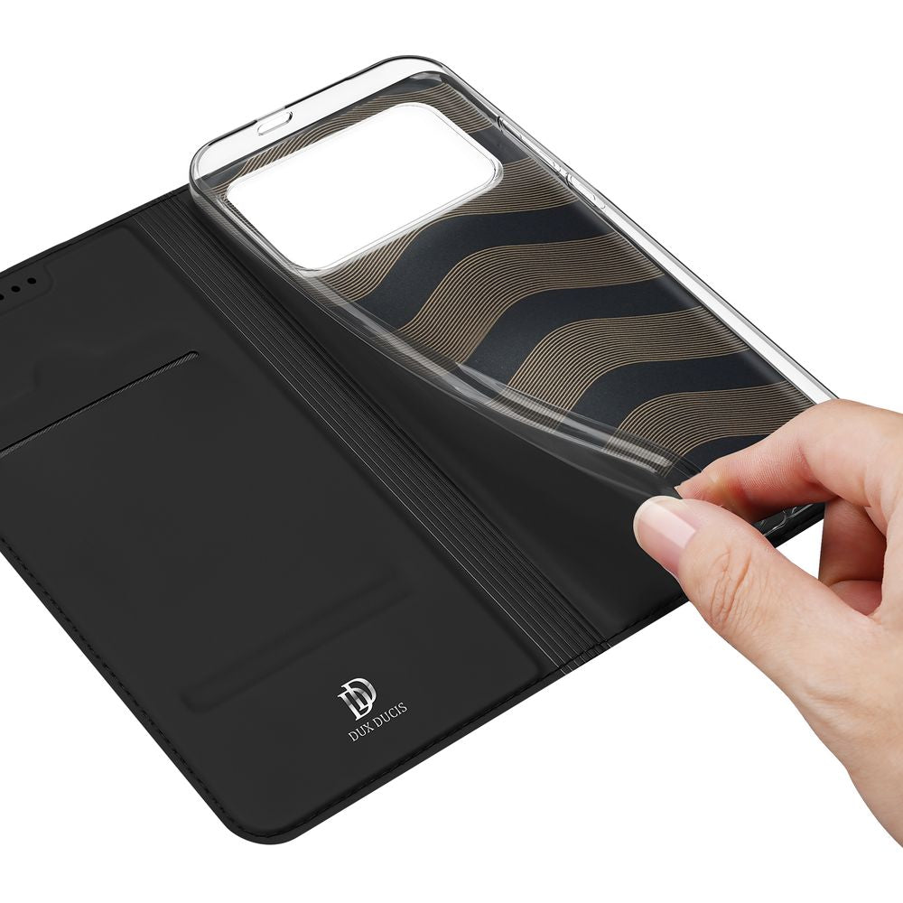 Handyhülle mit Klappe für Xiaomi POCO F8 Pro, Dux Ducis Skin Pro, Schwarz