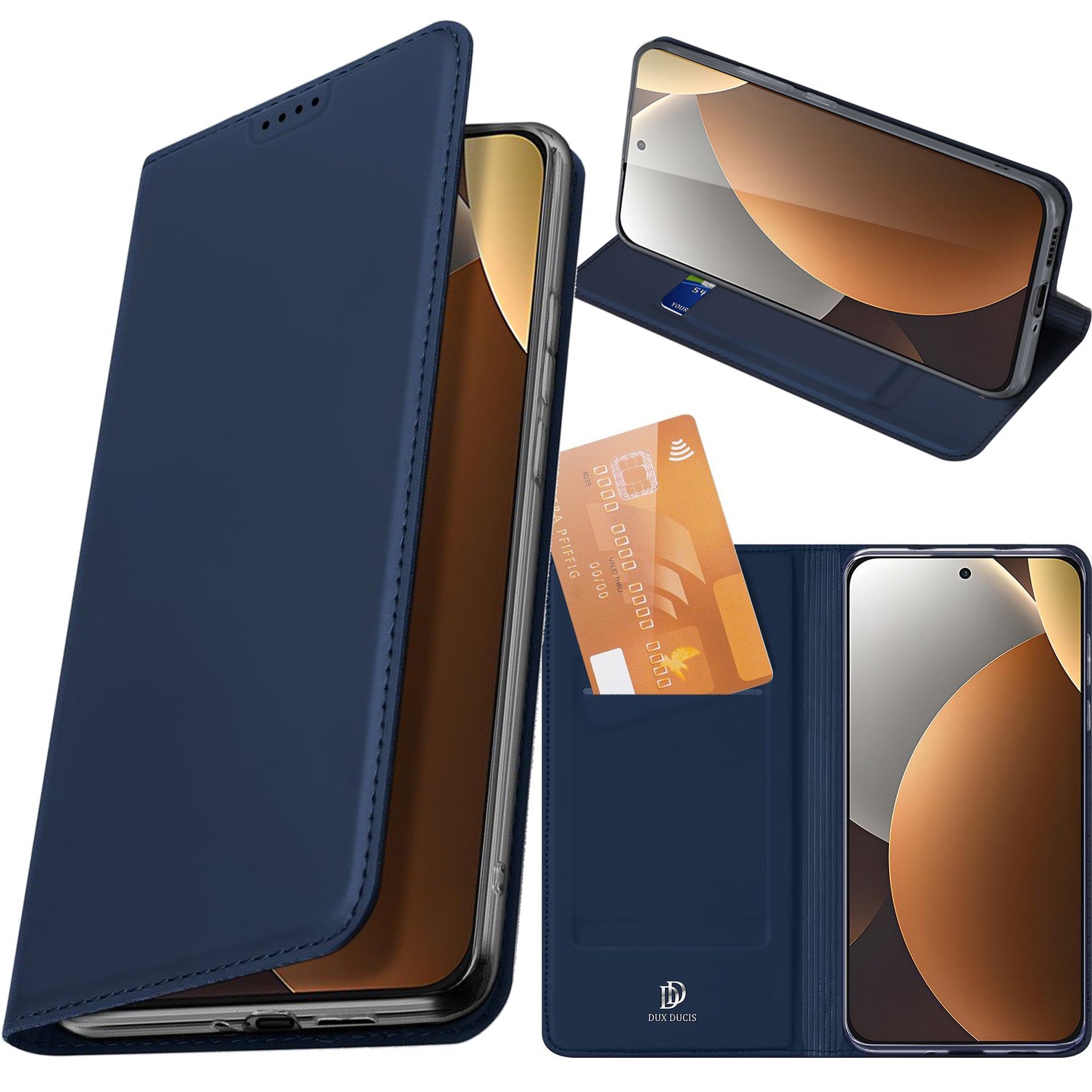 Handyhülle mit Klappe für Xiaomi Redmi Note 15 Pro 5G, Dux Ducis Skin Pro, Dunkelblau