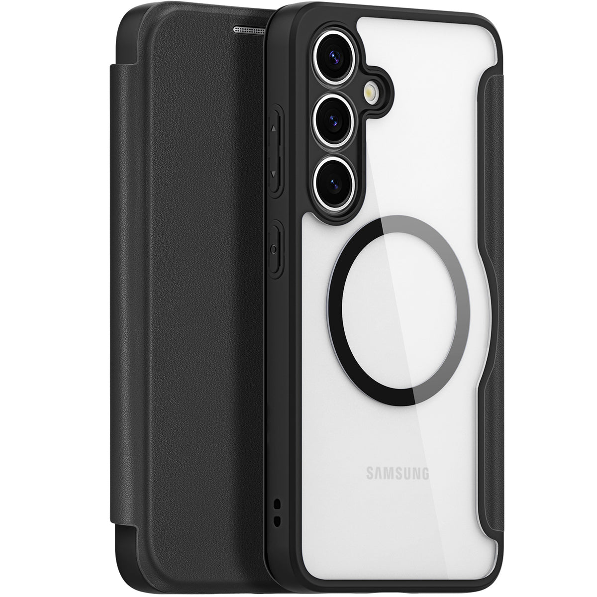 Handyhülle für Galaxy S25, Dux Ducis Skin X Pro Magnetic mit MagSafe, Schwarz