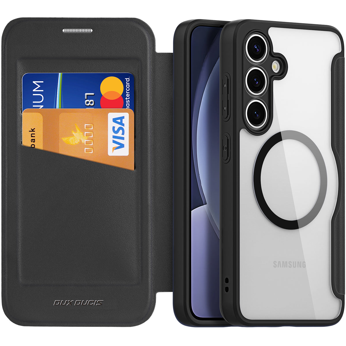 Handyhülle für Galaxy S25, Dux Ducis Skin X Pro Magnetic mit MagSafe, Schwarz