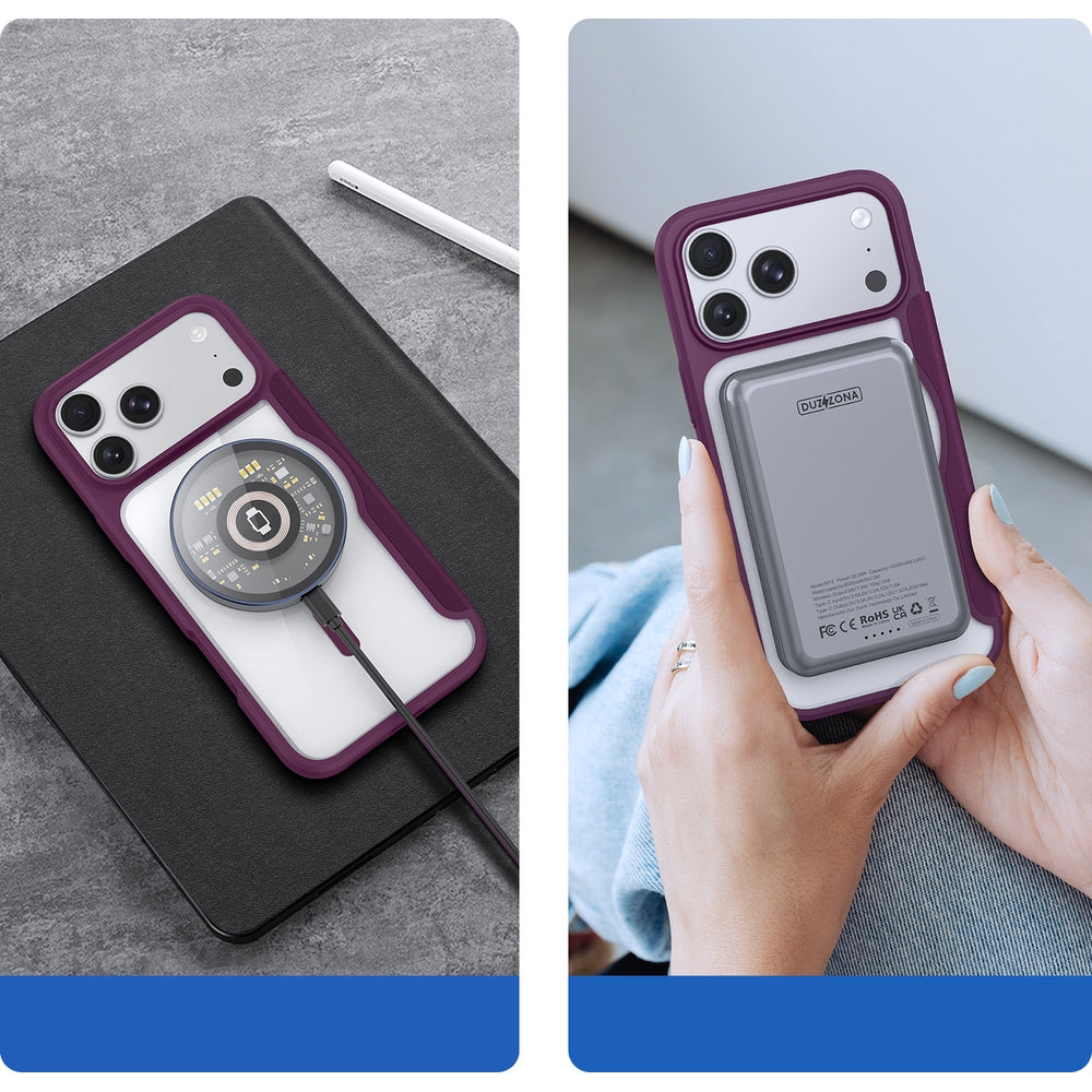 Handyhülle für iPhone 18 Pro / 17 Pro, Dux Ducis Skin X Pro Magnetic mit MagSafe, Burgunder (10/11)