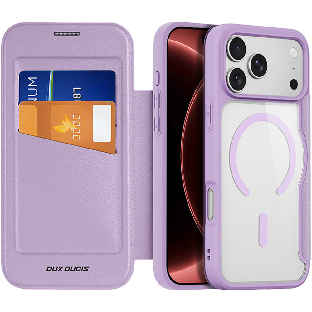 Handyhülle für iPhone 18 Pro / 17 Pro, Dux Ducis Skin X Pro Magnetic mit MagSafe, Transparent-Violett (1/11)