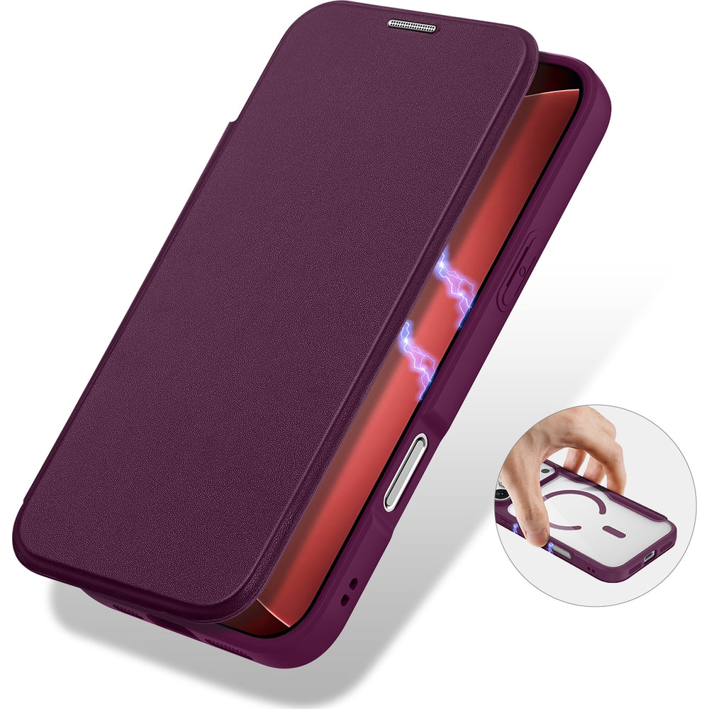 Handyhülle für iPhone 18 Pro Max / 17 Pro Max, Dux Ducis Skin X Pro Magnetic mit MagSafe, Burgunder (6/11)