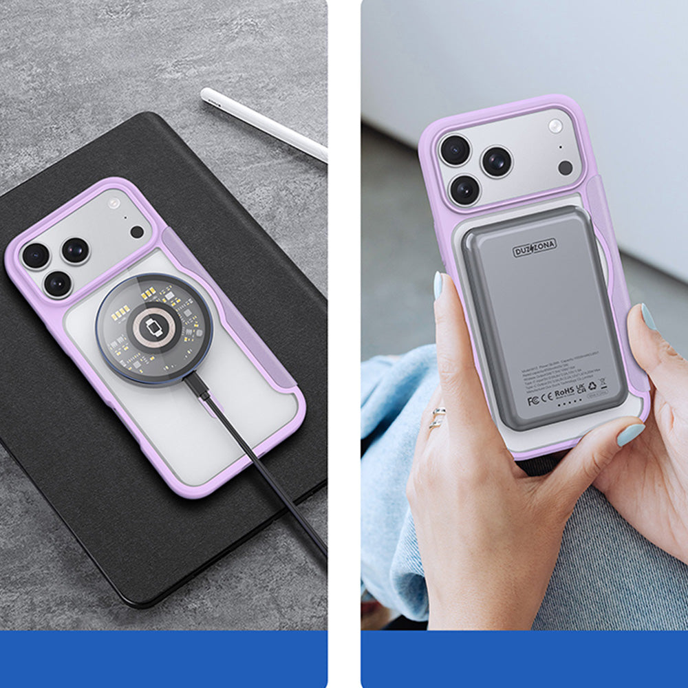 Handyhülle für iPhone 18 Pro Max / 17 Pro Max, Dux Ducis Skin X Pro Magnetic mit MagSafe, Transparent-Violett (8/11)