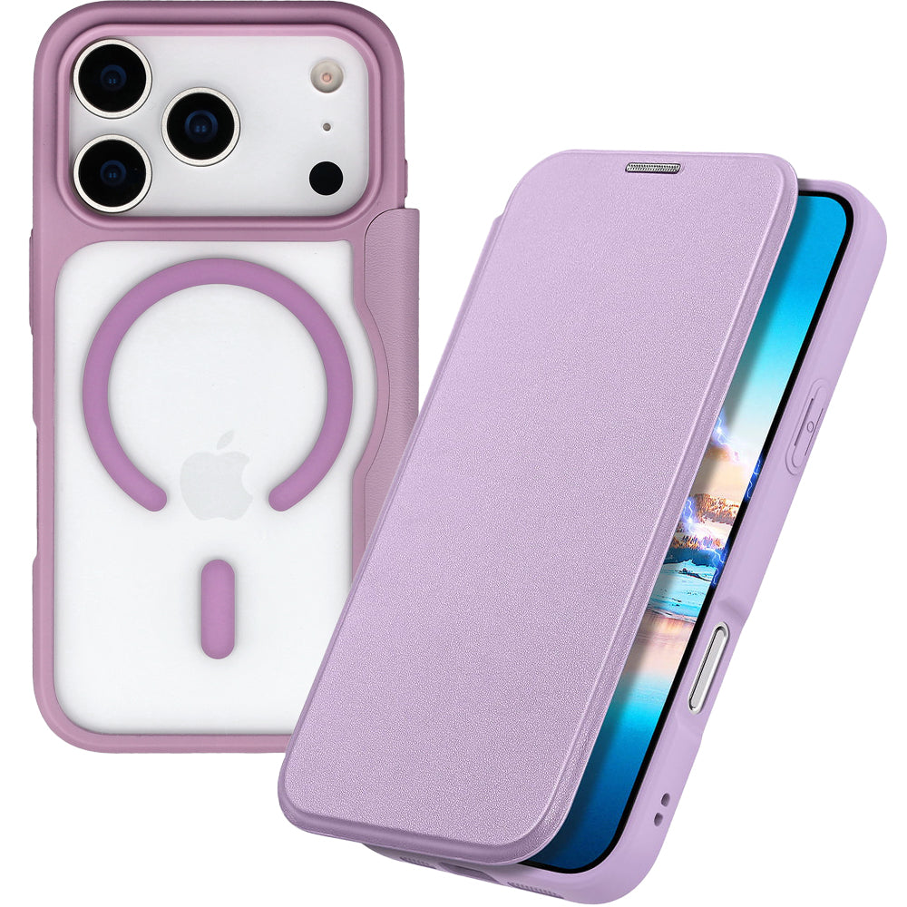 Handyhülle für iPhone 17 Pro mit MagSafe, Dux Ducis Skin X Pro Magnetic, Transparent und Violett