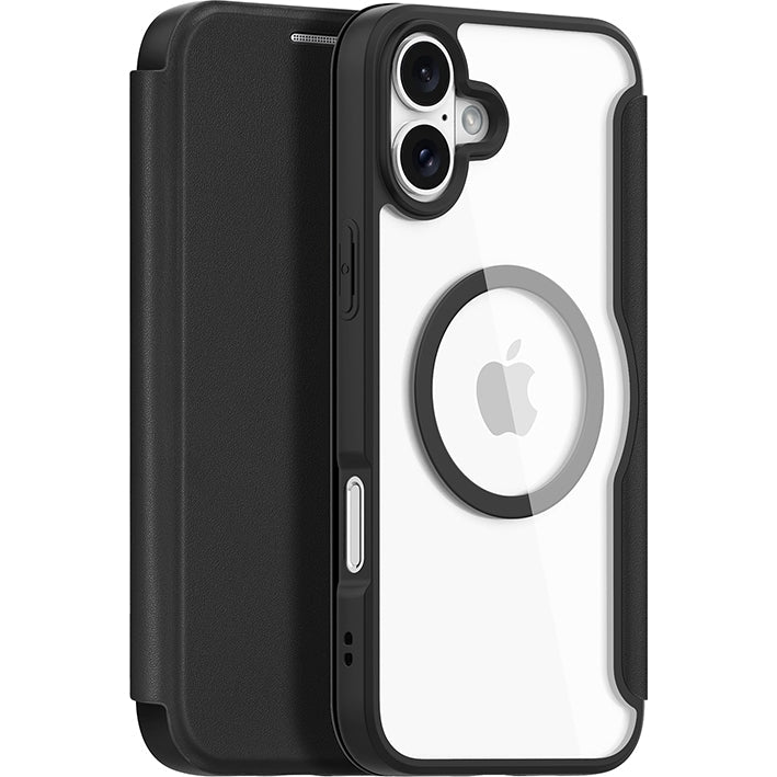 Schutzhülle für iPhone 16, Dux Ducis Skin X Pro Magnetic, Schwarz und Transparent