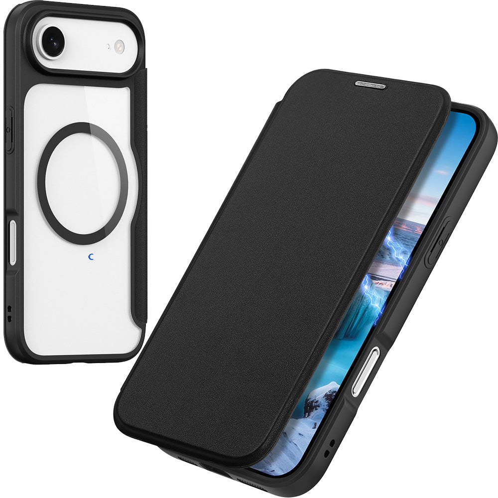 Handyhülle für iPhone Air mit MagSafe, Dux Ducis Skin X Pro Magnetic, Schwarz und Transparent