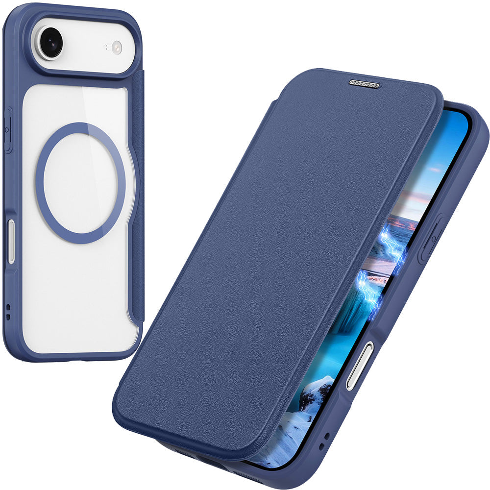 Handyhülle für iPhone Air mit MagSafe, Dux Ducis Skin X Pro Magnetic, Blau und Transparent
