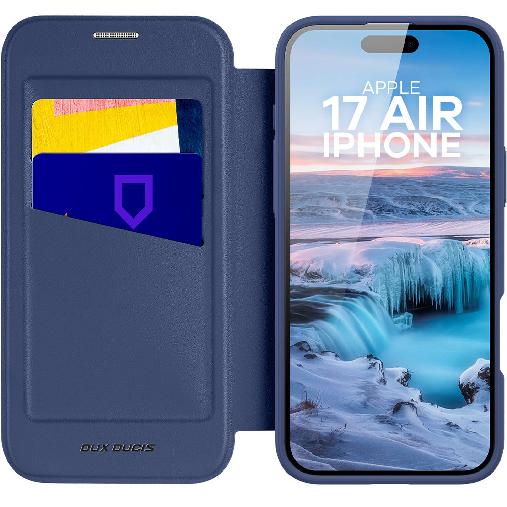 Handyhülle für iPhone Air mit MagSafe, Dux Ducis Skin X Pro Magnetic, Blau und Transparent