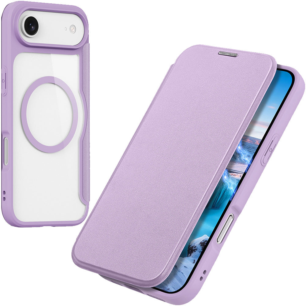 Handyhülle für iPhone Air mit MagSafe, Dux Ducis Skin X Pro Magnetic, Transparent und Violett