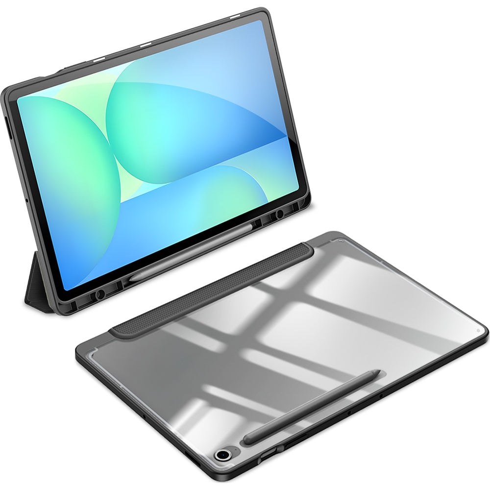 Schutzhülle mit Klappe für Galaxy Tab S10 FE Plus, Dux Ducis Toby, Schwarz
