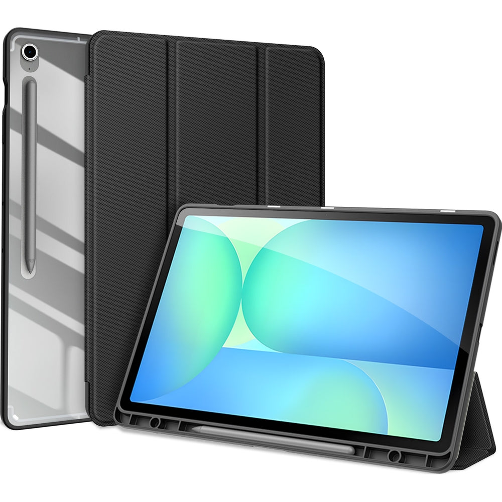 Schutzhülle mit Klappe für Galaxy Tab S10 FE Plus, Dux Ducis Toby, Schwarz