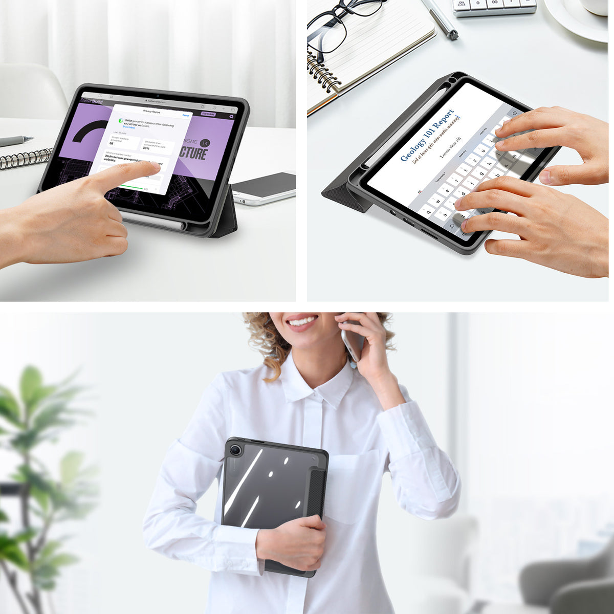 Schutzhülle mit Klappe für Xiaomi Redmi Pad 2 9.7 / Poco Pad C1, Dux Ducis Toby, Schwarz