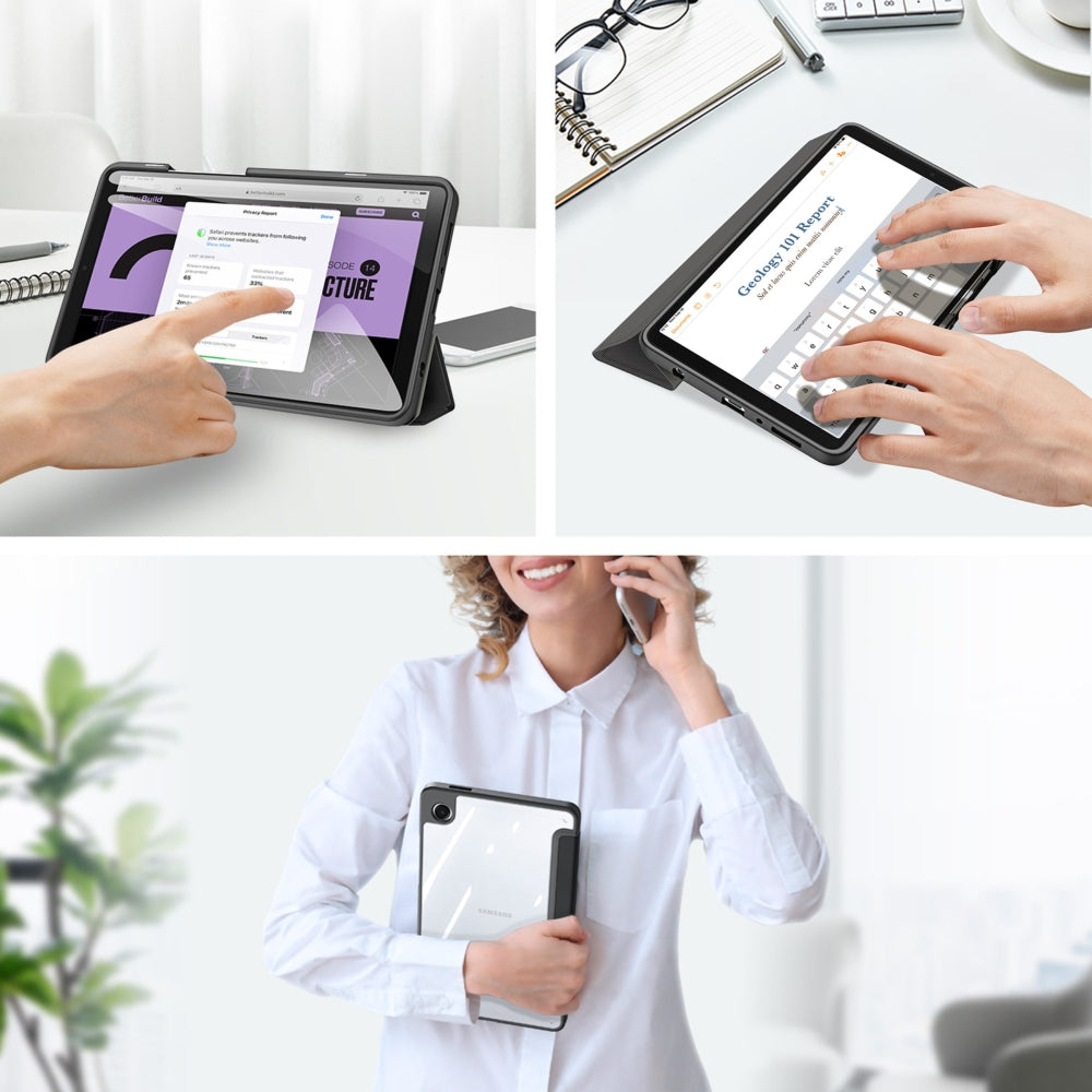 Schutzhülle mit Klappe für Galaxy Tab A11 / A9, Dux Ducis Toby, Schwarz