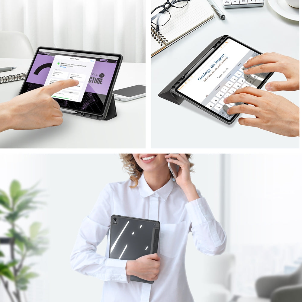 Schutzhülle mit Klappe für Galaxy Tab S12 Plus, Dux Ducis Toby, Schwarz (9/12)