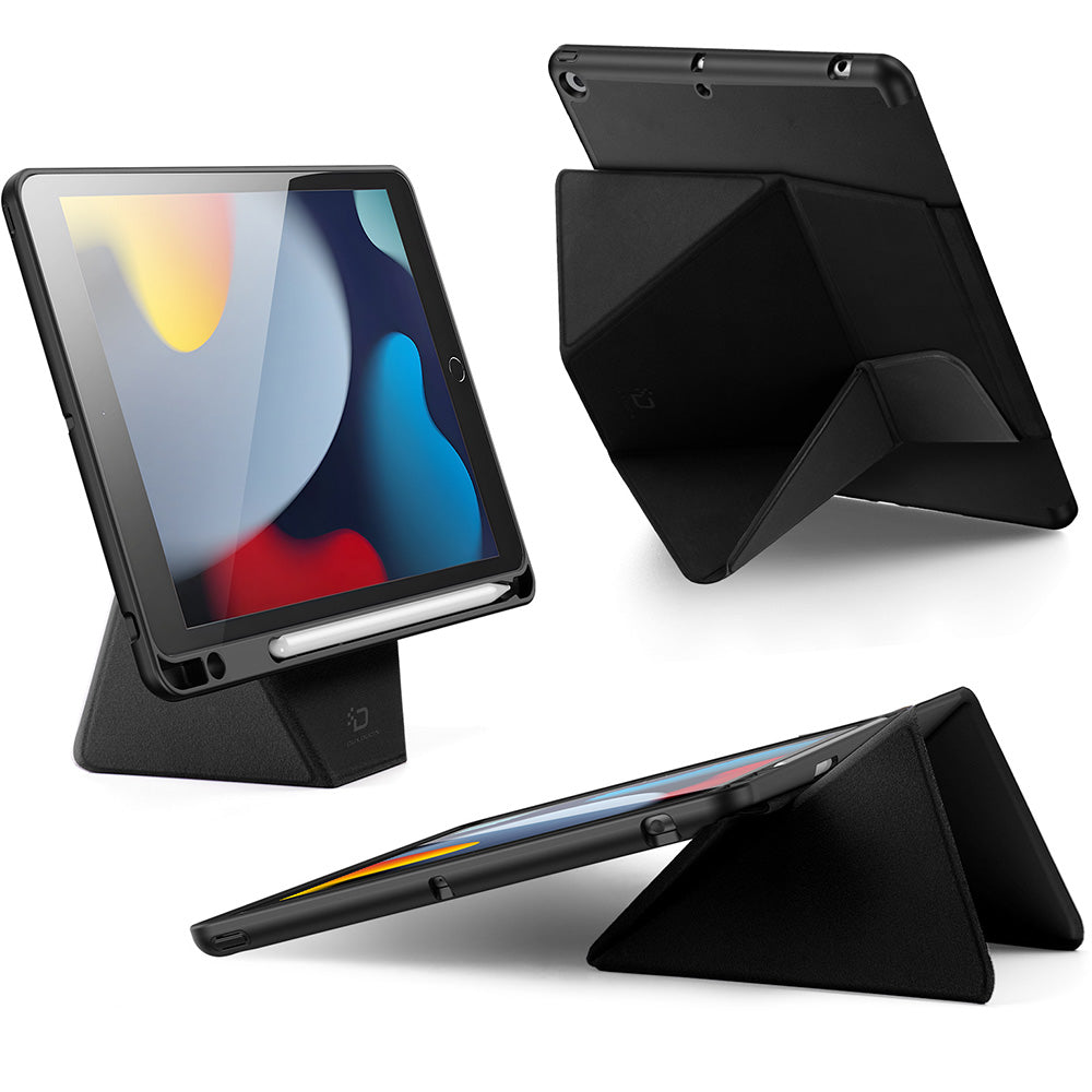 Schutzhülle mit Klappe für iPad 9/8/7 gen. 10.2 2021/2020/2019, Dux Ducis Vers, Schwarz