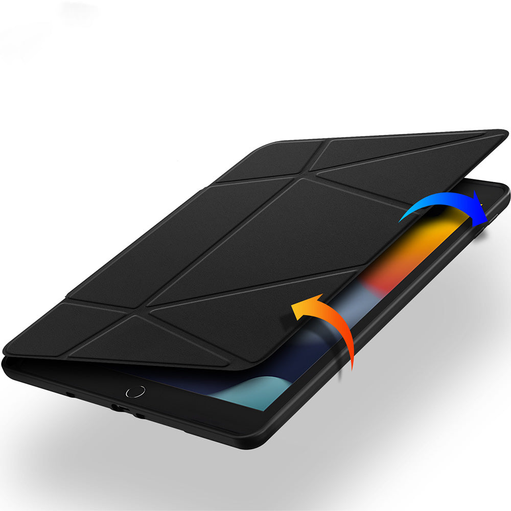 Schutzhülle mit Klappe für iPad 9/8/7 gen. 10.2 2021/2020/2019, Dux Ducis Vers, Schwarz
