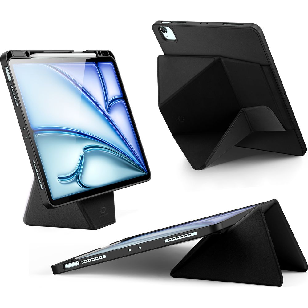 Schutzhülle mit Klappe für iPad Air 13" M4/M3/M2 / Pro 12,9" 2018-2022, Dux Ducis Vers, Schwarz