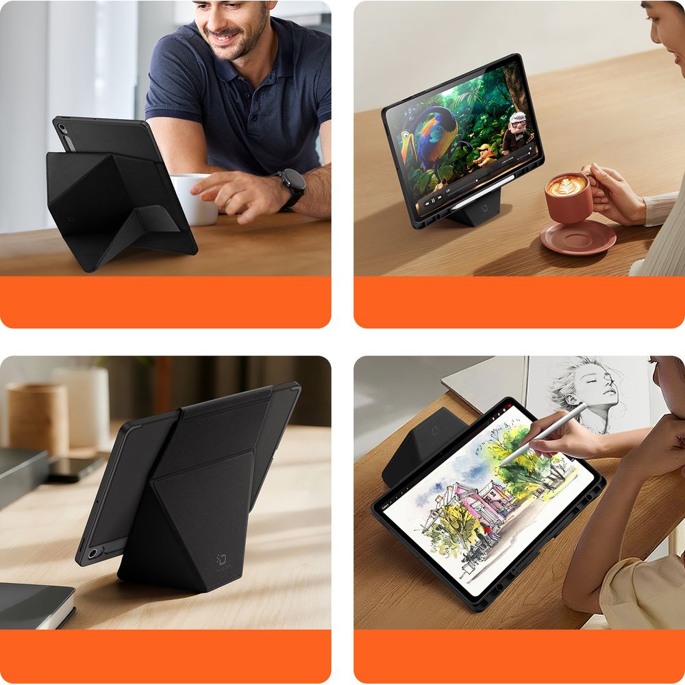 Schutzhülle mit Klappe für Galaxy Tab S10 FE Plus, Dux Ducis Vers, Schwarz