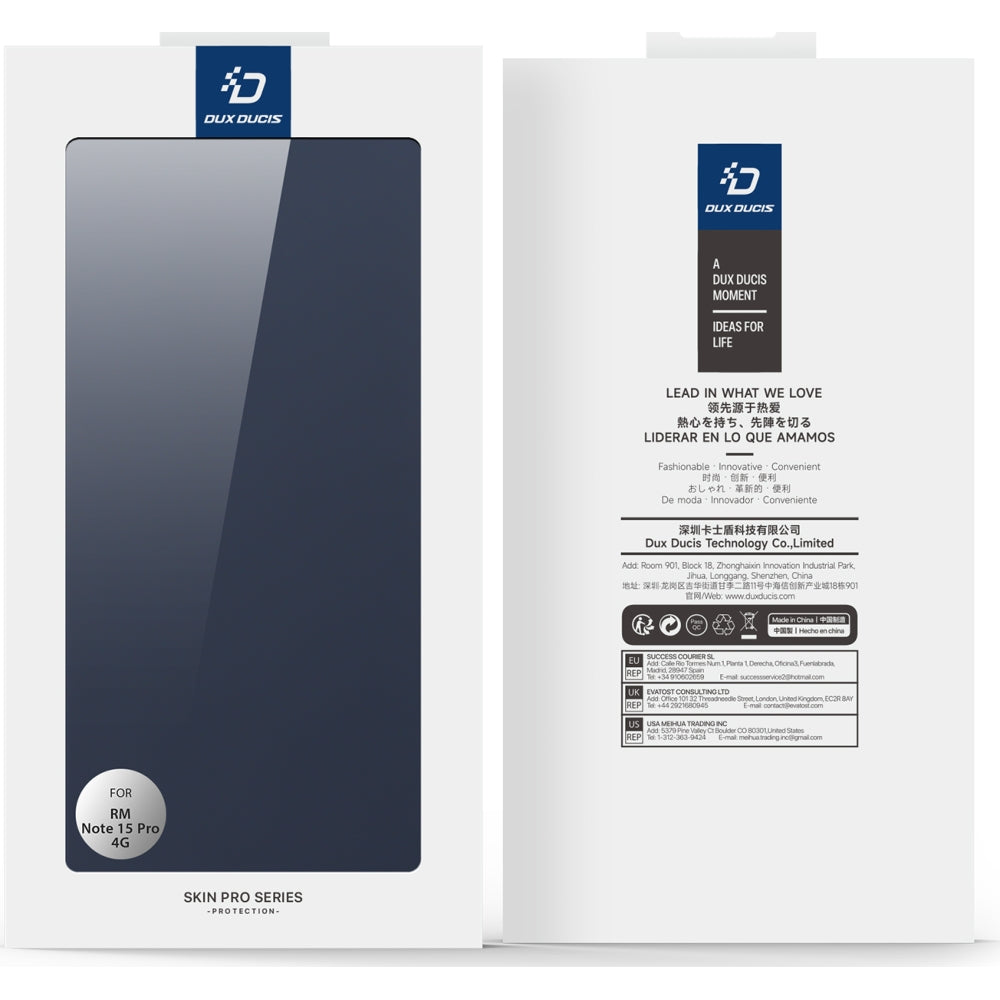 Handyhülle mit Klappe für Xiaomi Redmi Note 15 Pro 4G, Dux Ducis Skin Pro, Blau