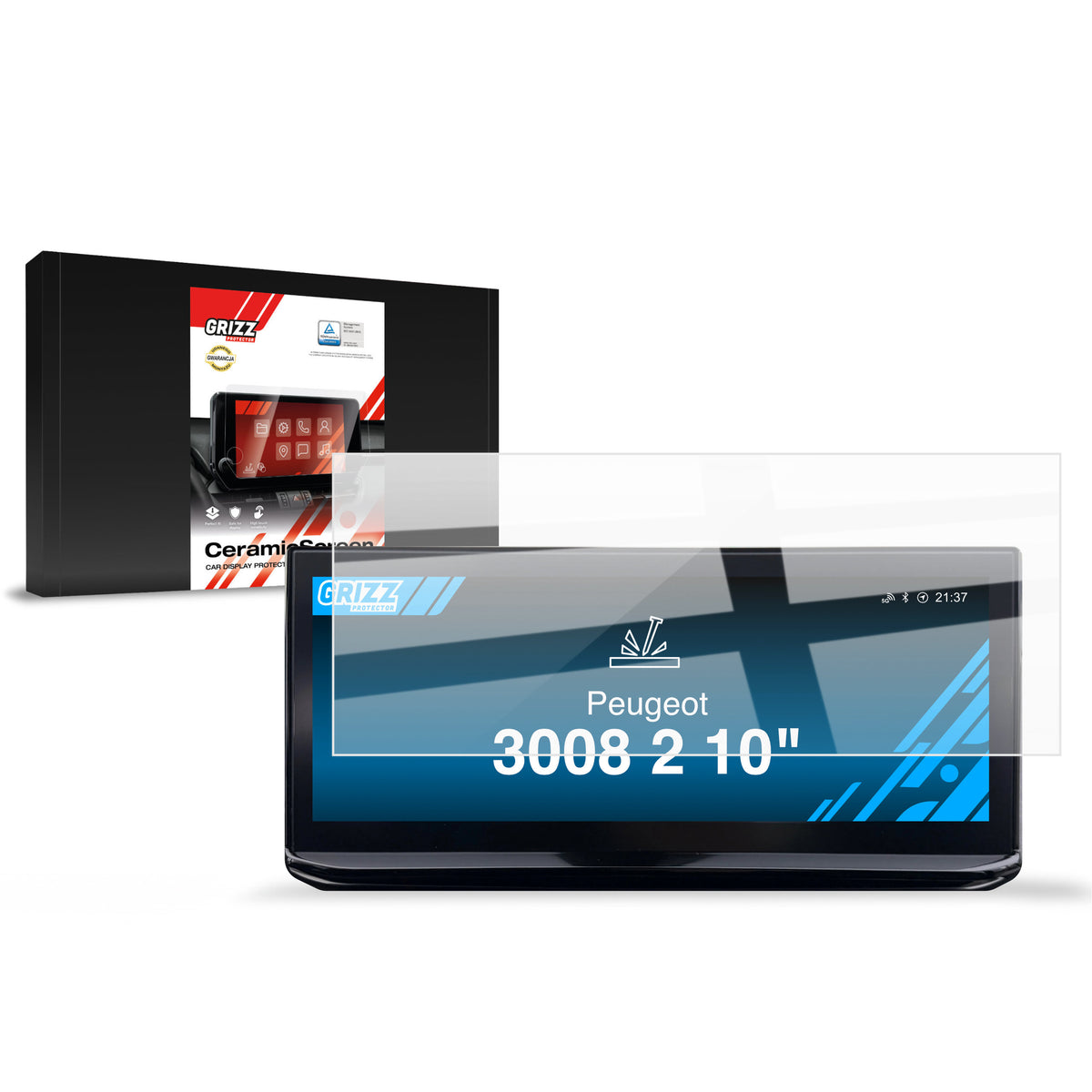Keramische Autodisplayfolie für Peugeot 3008 2 (2021-2024), Grizz Protector