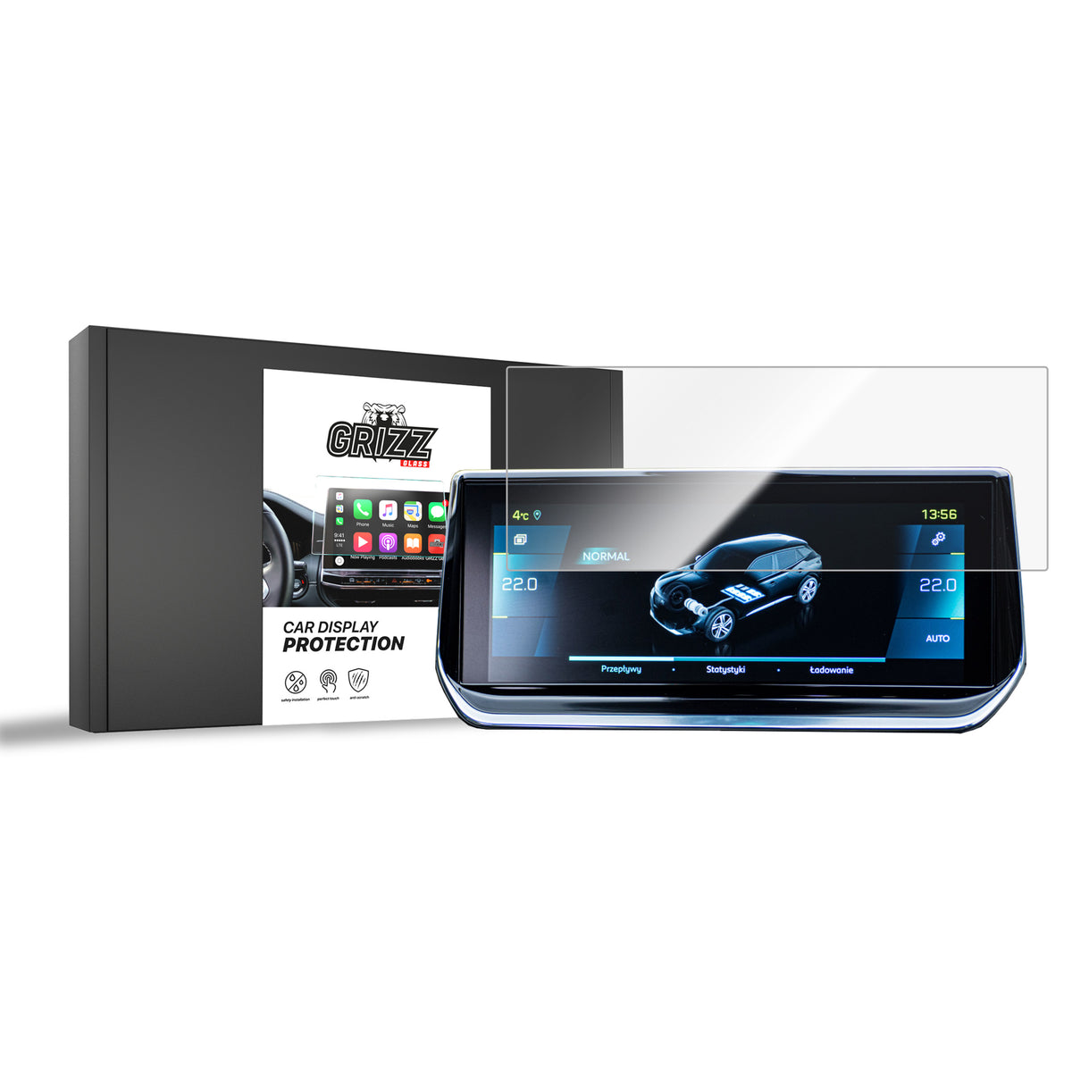 Keramische Autodisplayfolie für Peugeot 2008 2 10,25" (2019-2026), Grizz Protector