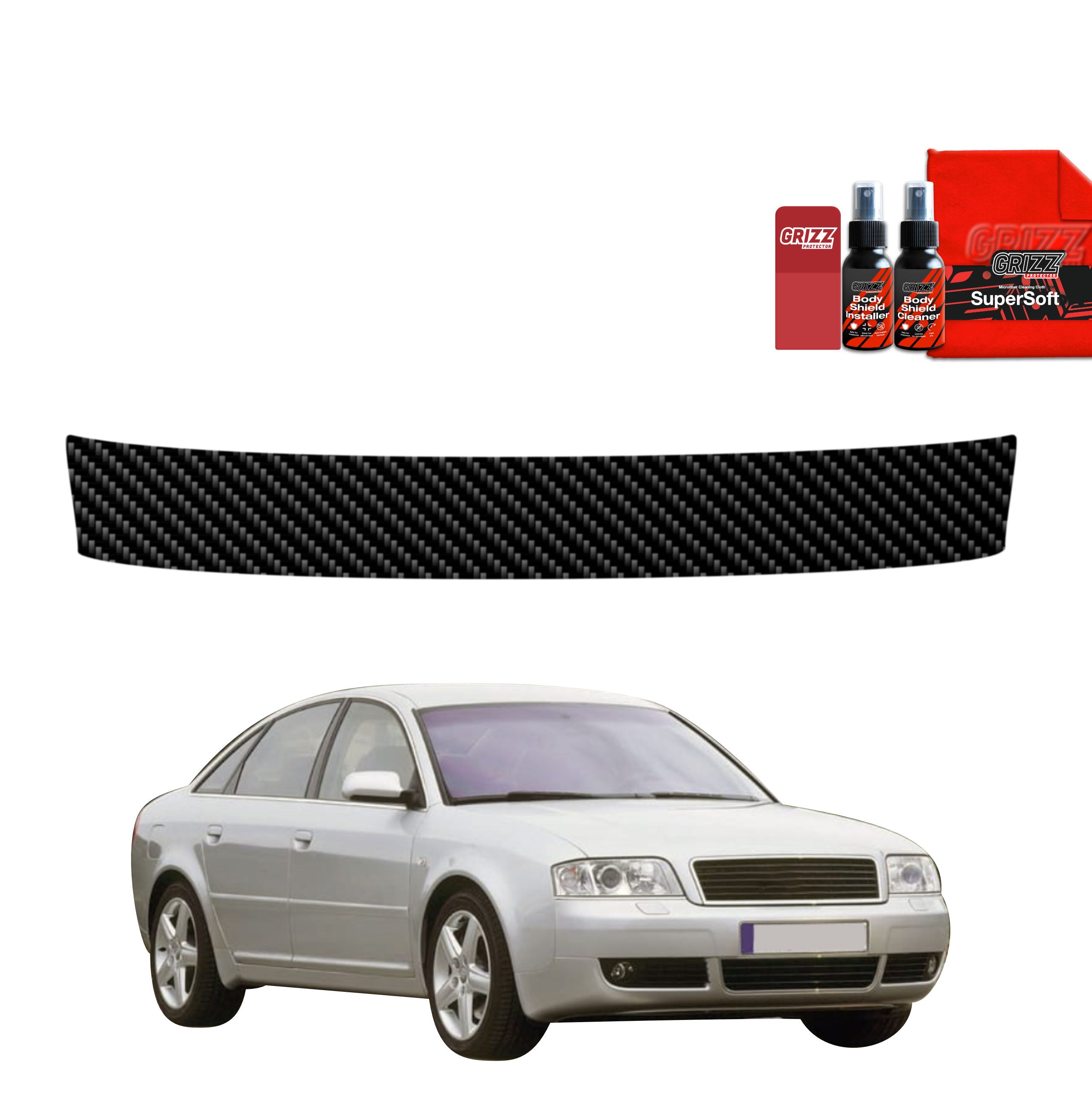 Kohlenstoff Schutzfolie Grizz Protector für Ladekante - Audi A6 C5 Sedan (1997-2004)