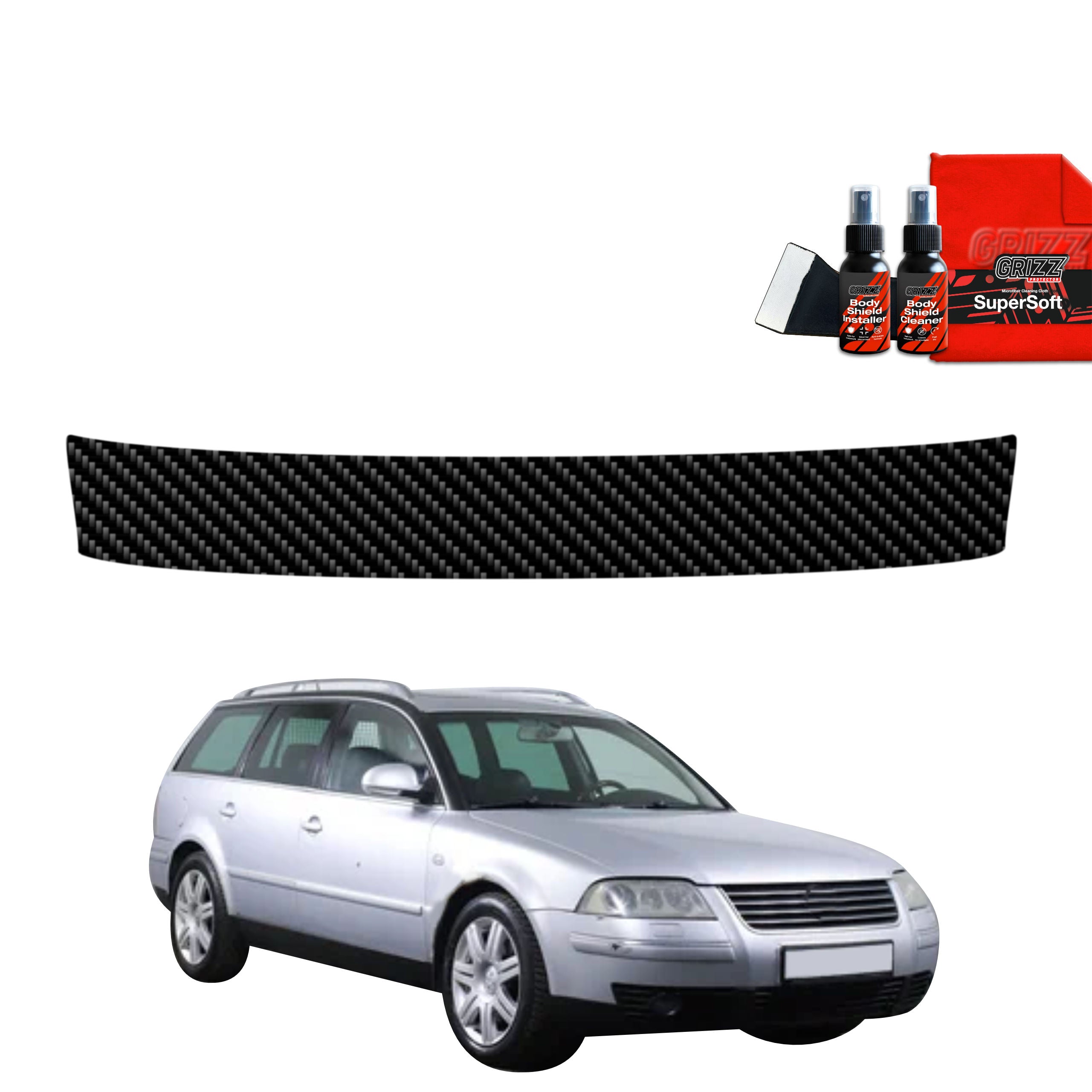 Kohlenstoff Schutzfolie Grizz Protector für Ladekante - Volkswagen Passat B5 Variant Facelifting (2000-2005)