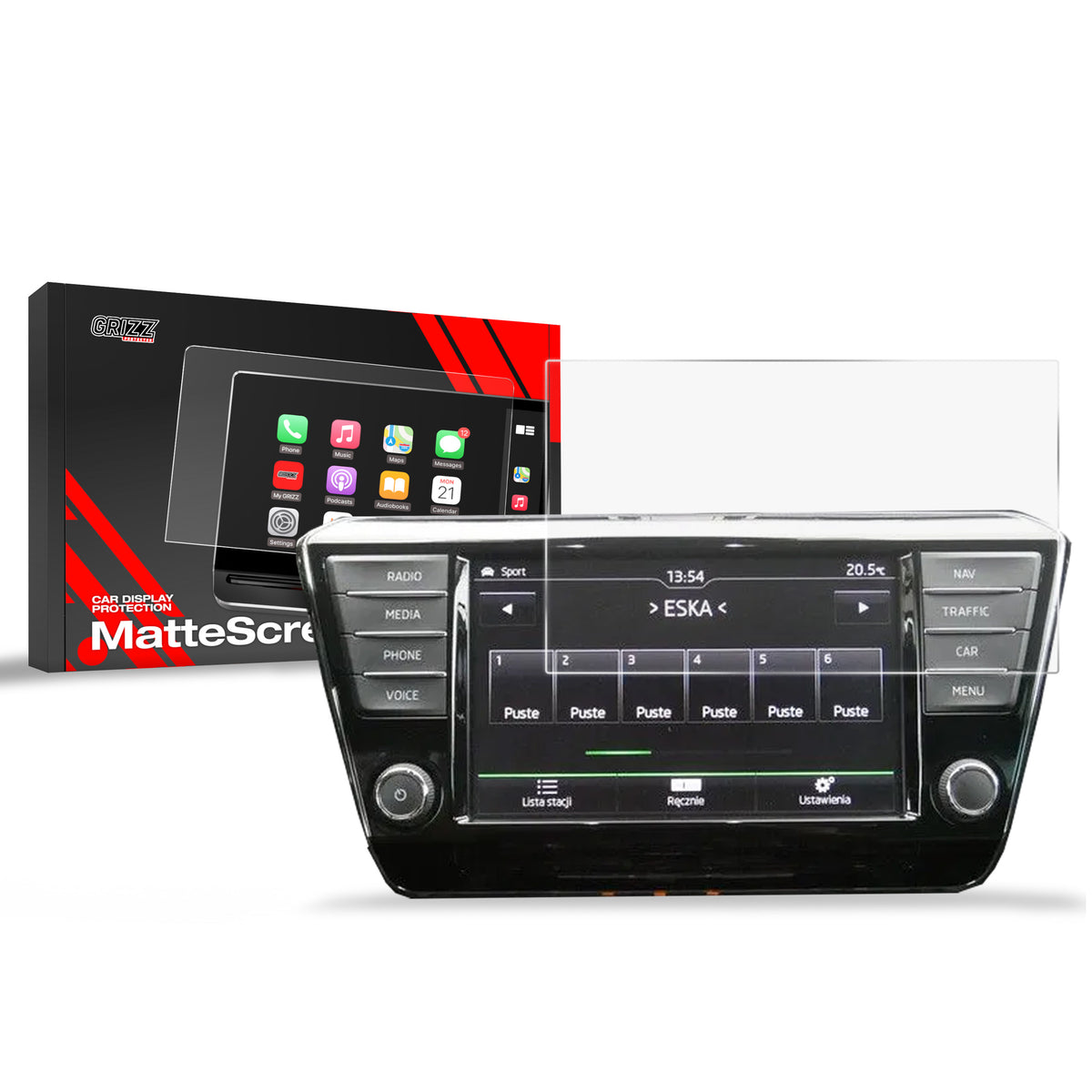 Matte Autodisplayfolie für Skoda Superb 3 (2015-2019), Grizz Protector