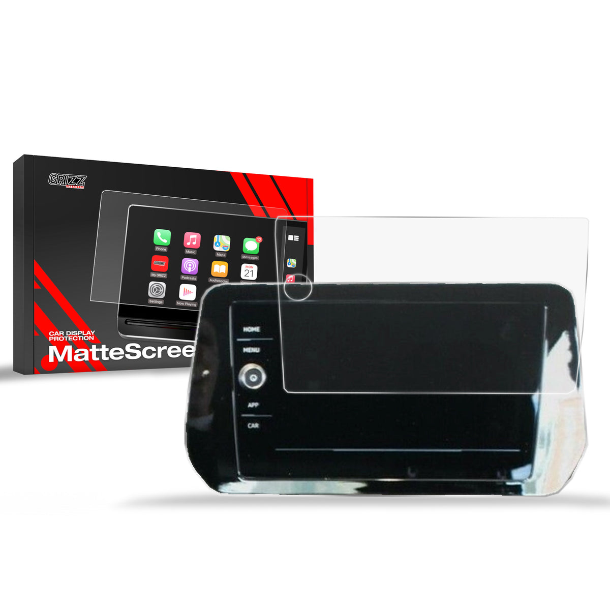 Matte Autodisplayfolie für Volkswagen T-Cross 8" (2024-2026), Grizz Protector