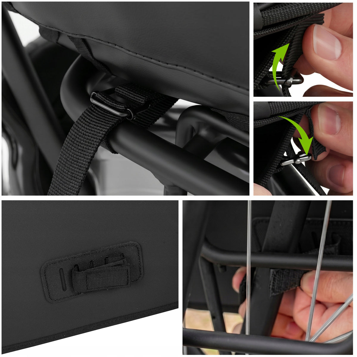 Fahrradtasche für den Gepäckträger, doppelt mit Griff, Vayox VA0446 40L, Schwarz