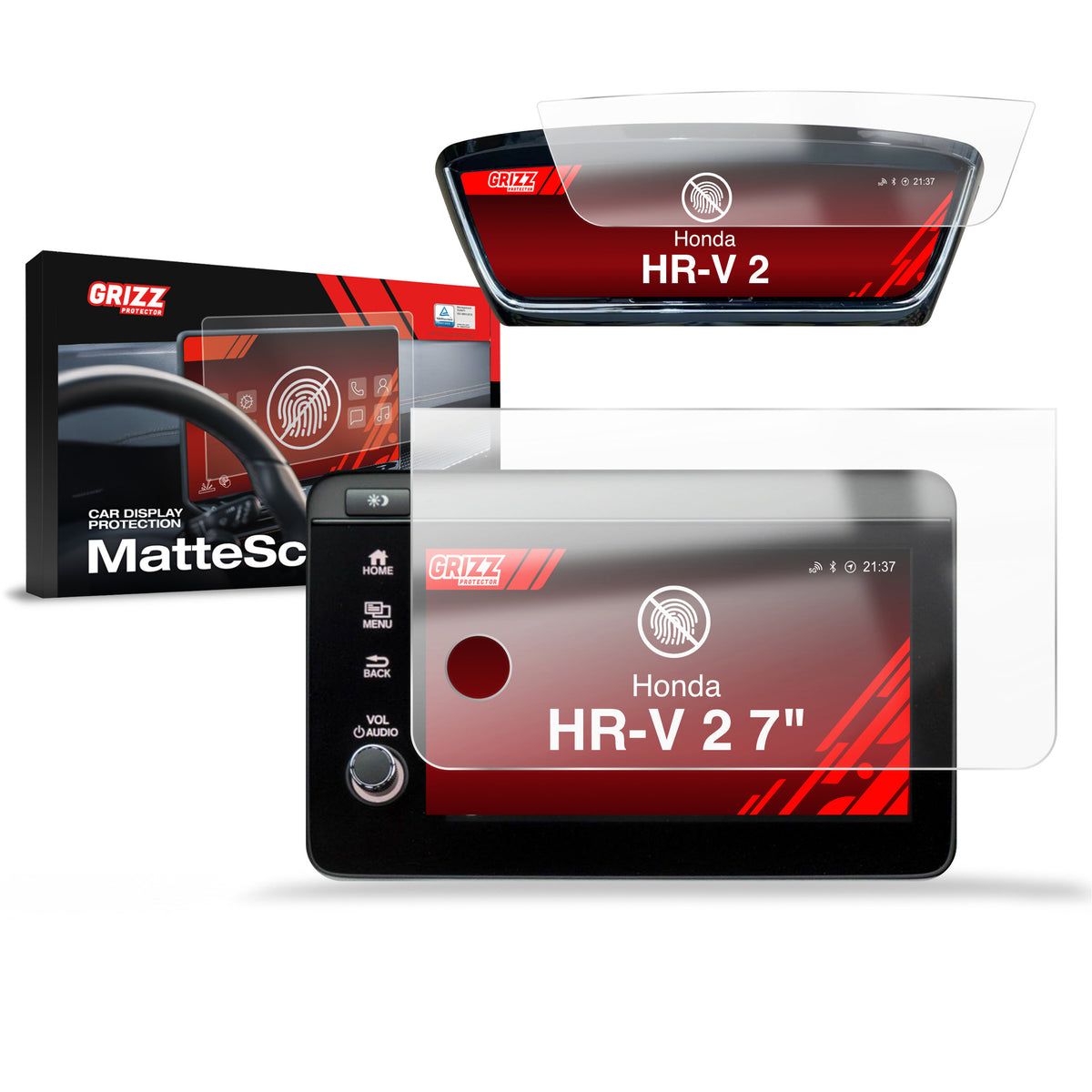 Matte Autodisplayfolie 2in1 für Honda HR-V 2 (2019-2022), Grizz Protector