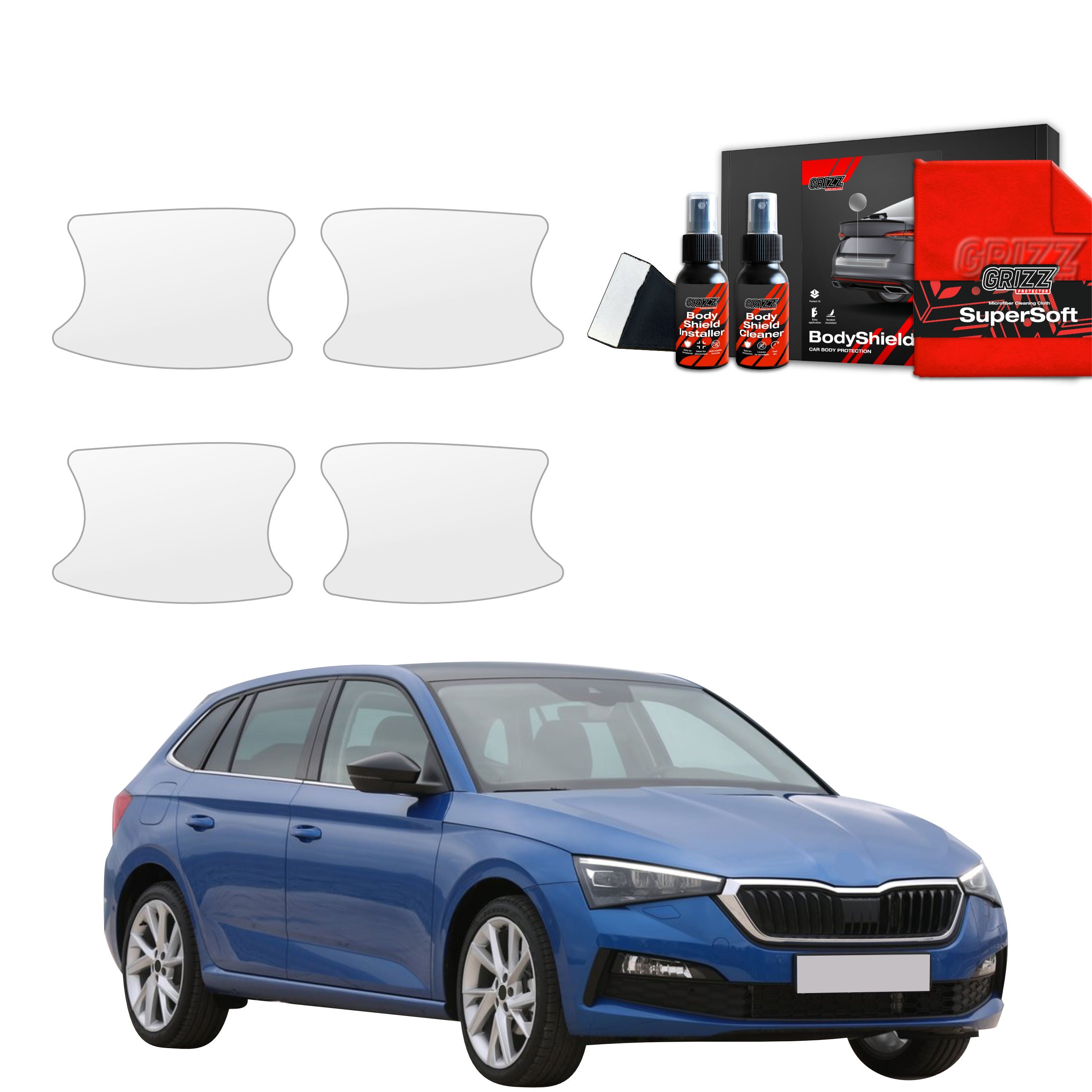 4in1 Schutzfolie Grizz Protector für Türgriffmulden - Skoda Scala (2019- 2023)