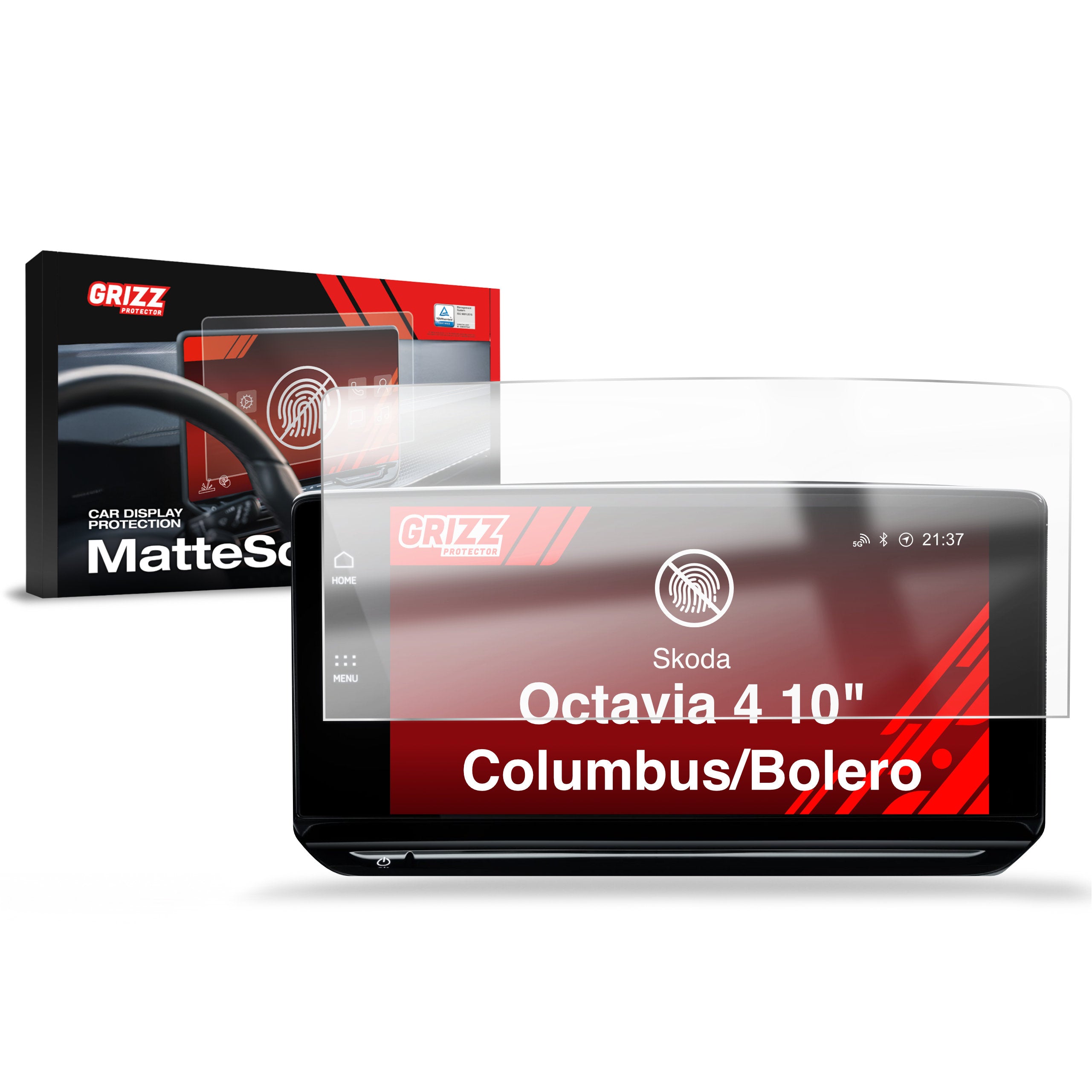 Matte Autodisplayfolie für Skoda Octavia 4 10" Columbus/Bolero (2019-2024), Grizz Protector