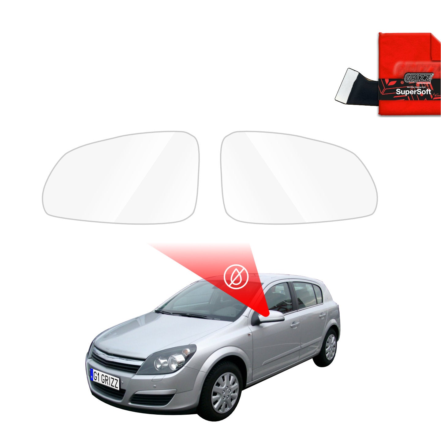 Regenschutzfolie Grizz Protector für Außenspiegel - Opel Astra H Hatchback 5D (2004-2014)