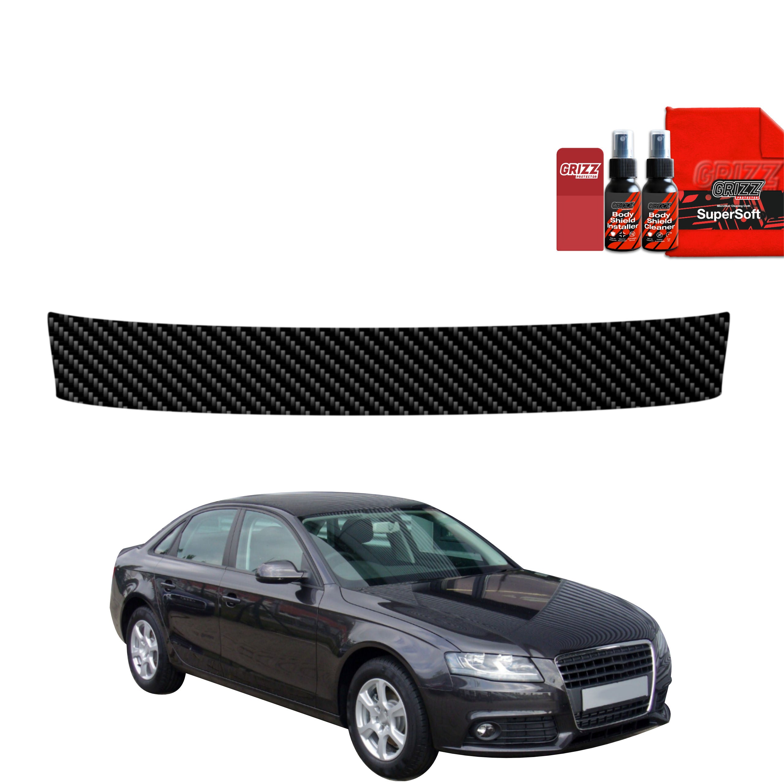 Kohlenstoff Schutzfolie Grizz Protector für Ladekante - Audi A4 B8 Sedan (2007-2011)