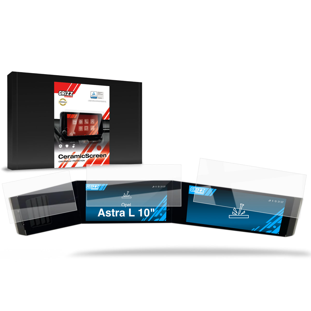 Keramische Autodisplayfolie 3in1 für Opel Astra L Pure Panel 10" (2021-2026), Grizz Protector