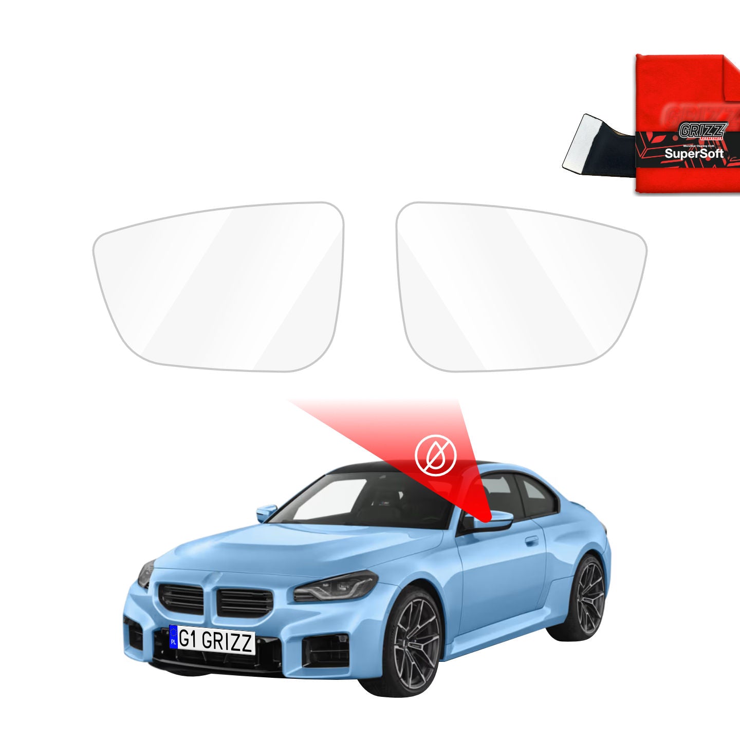 Regenschutzfolie Grizz Protector für Außenspiegel - BMW M2 G87 (2022-2026)