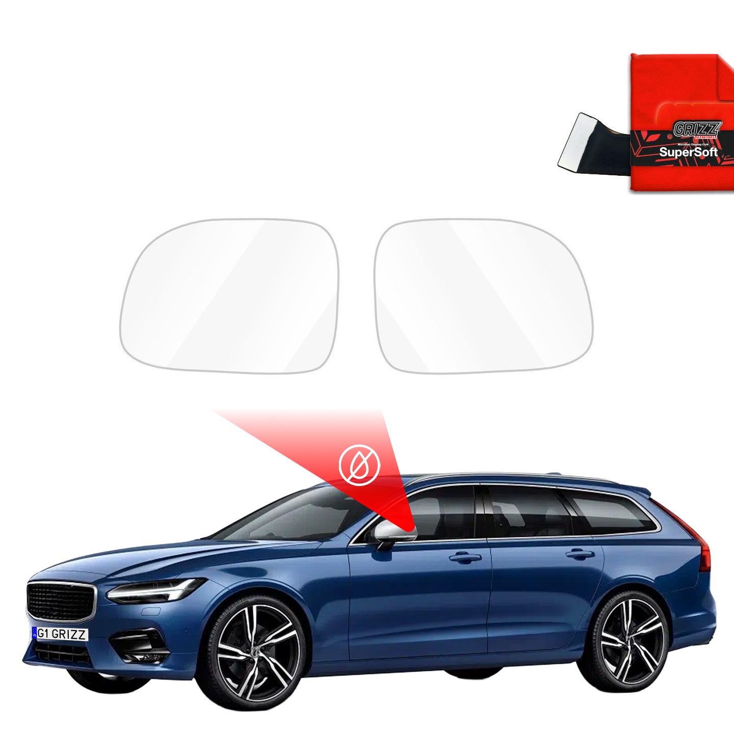 Regenschutzfolie Grizz Protector für Außenspiegel - Volvo V90 (2016-2020)